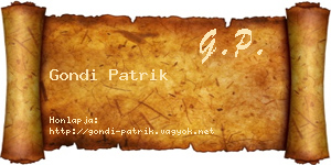 Gondi Patrik névjegykártya